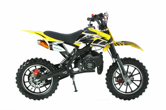 SYX MOTO Holeshot 50cc Pull Start Mini Dirt Bike, Yellow - SYX MOTO