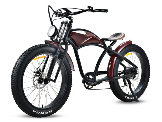 SYX MOTO 32MPH 35 Miles Max Range Retro Style Electric Bike for Adults Peak 750W