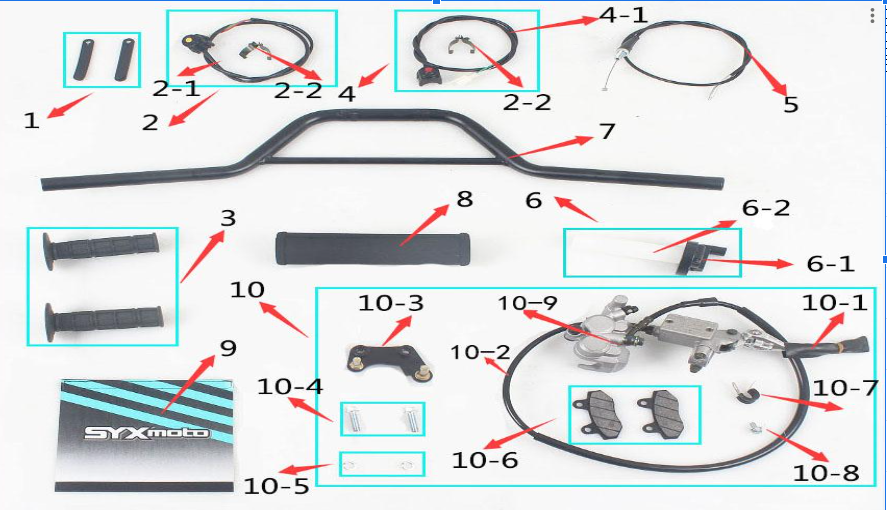 SYX MOTO Steering Handle Assembly Replacement Parts for Roost 125cc Dirt Bike