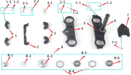 SYX MOTO Whip Trigle Clamp Replacement Parts for Whip 125cc Dirt Bike