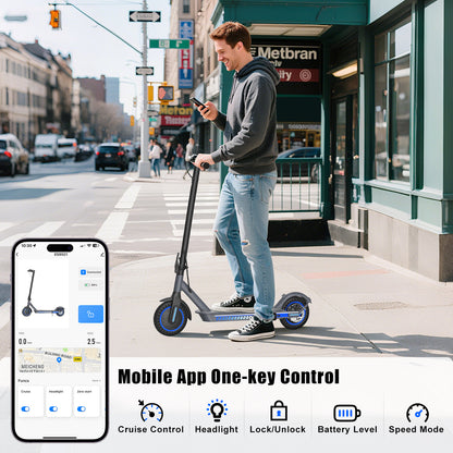 Patinete eléctrico ultraligero de 350 W para desplazamientos diarios con control inteligente por aplicación