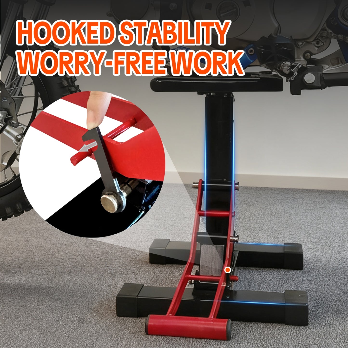 SYX MOTO Motorcycle Lift Stand 440lbs Capacity, 360° Rotating Scissor Lift