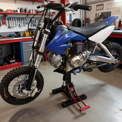 SYX MOTO Motorcycle Lift Stand 440lbs Capacity, 360° Rotating Scissor Lift