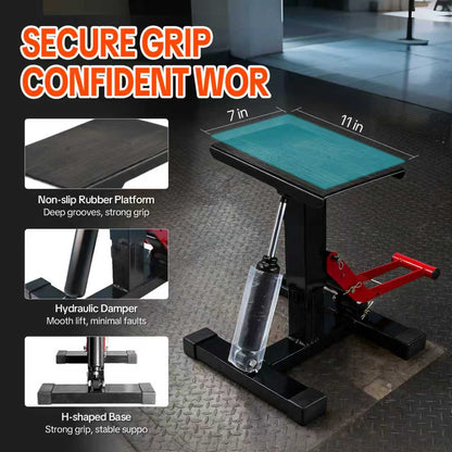SYX MOTO Motorcycle Lift Stand 440lbs Capacity, 360° Rotating Scissor Lift