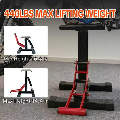 SYX MOTO Motorcycle Lift Stand 440lbs Capacity, 360° Rotating Scissor Lift
