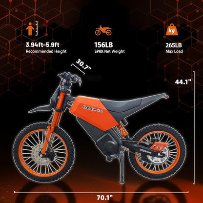 SYX MOTO Sprk 5500W Peak 60V/27AH Off-Road Electric Ride-On for Teens & Adults - SYX MOTO