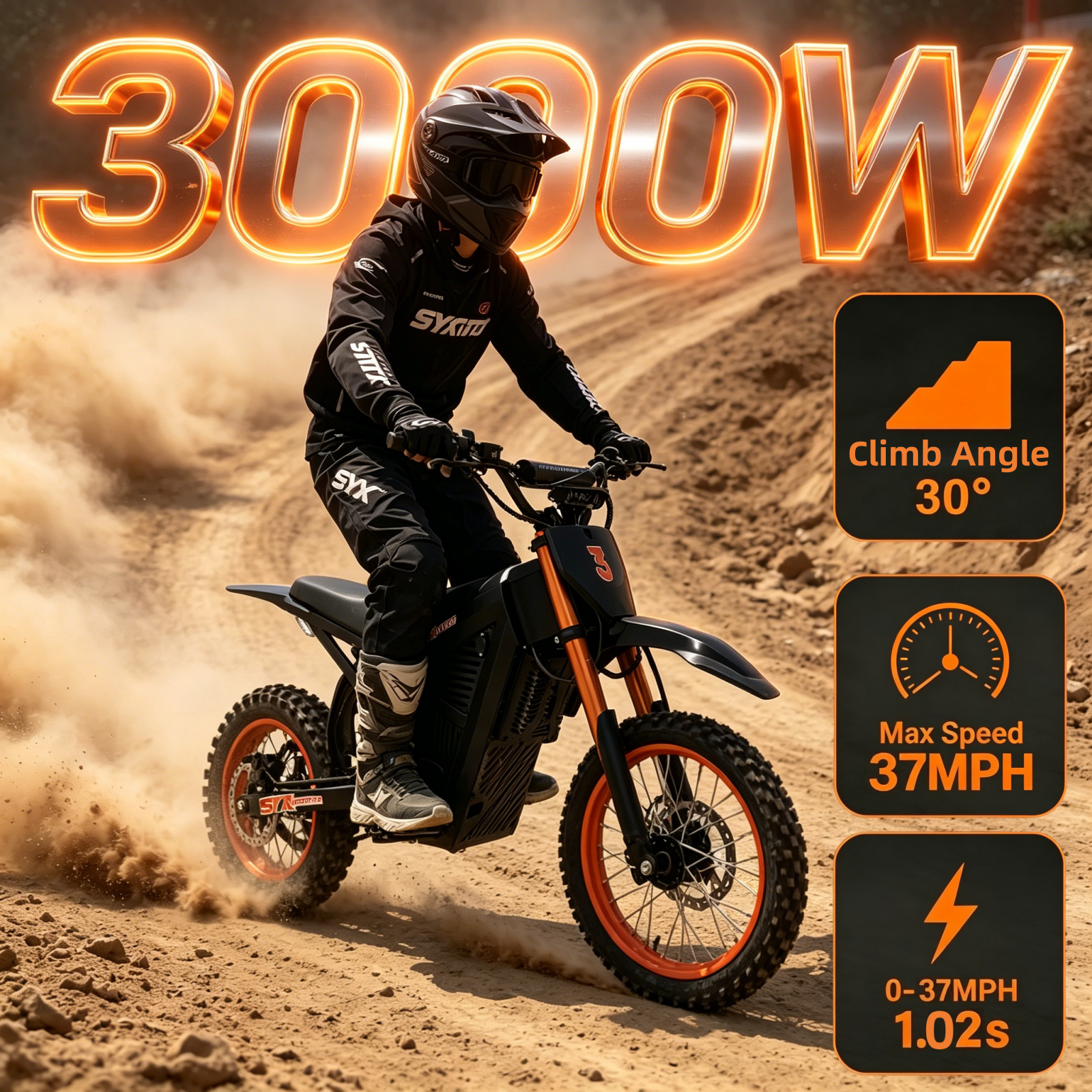 SYX MOTO ARC Off-Road Electric Ride-On – 48V/21AH Battery – 3000W Peak Outdoor Recreational Toy - SYX MOTO