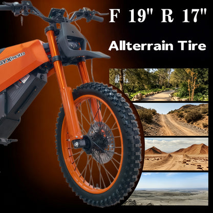 SYX MOTO SPRK Electric Dirt Bike | 5500W Peak, 43MPH High Speed Off-Road Trail Motorcycle (60V 27Ah) - SYX MOTO
