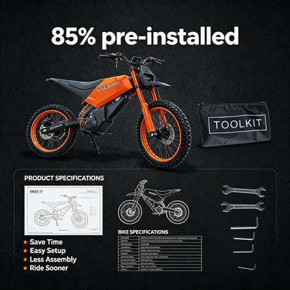 SYX MOTO SPRK Electric Dirt Bike | 5500W Peak, 43MPH High Speed Off-Road Trail Motorcycle (60V 27Ah) - SYX MOTO