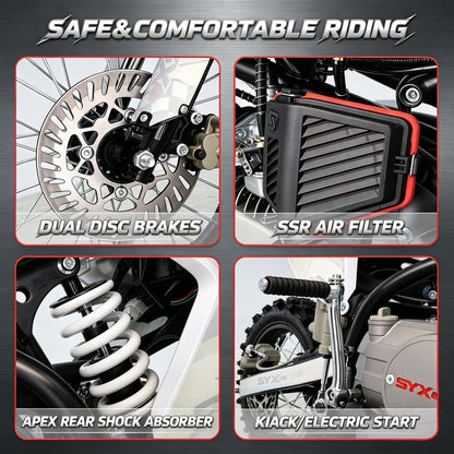 SYX MOTO K1 125cc Dirt Bike | 4-Stroke Off-Road Pit Bike for Teens & Adults - SYX MOTO