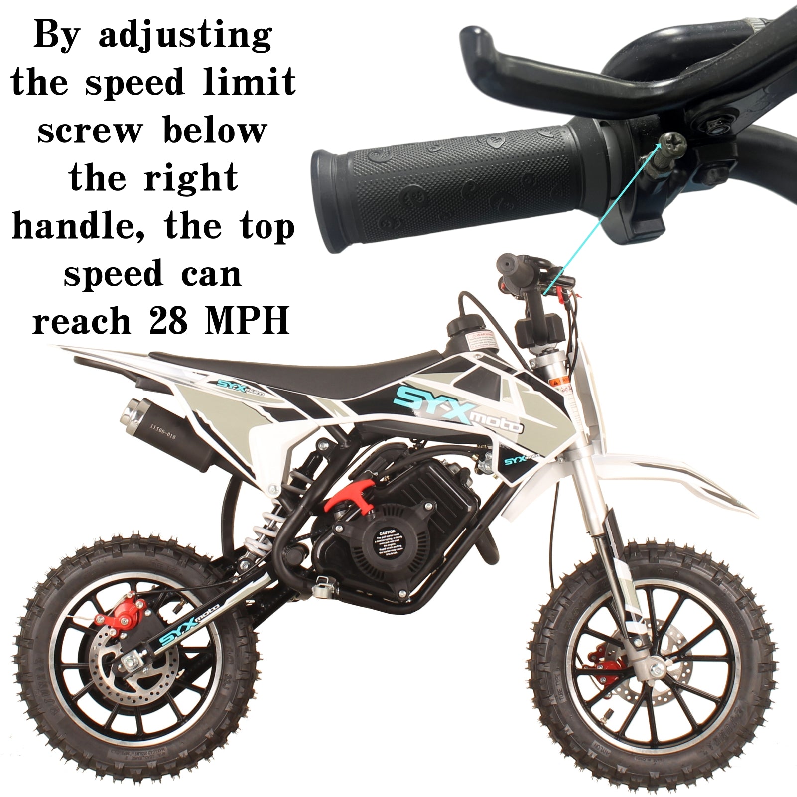 すぎやまこういちworks SYX MOTO VK 58cc 4-Stroke Off-Road Mini Ride-On for Kids – Pull Start,