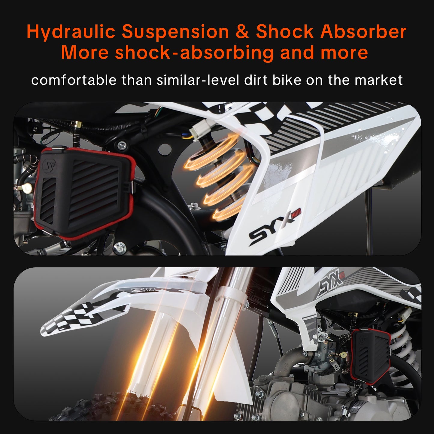 SYX MOTO K1 125cc Dirt Bike, 50 MPH, 123 Mile Range, 4-Speed Manual