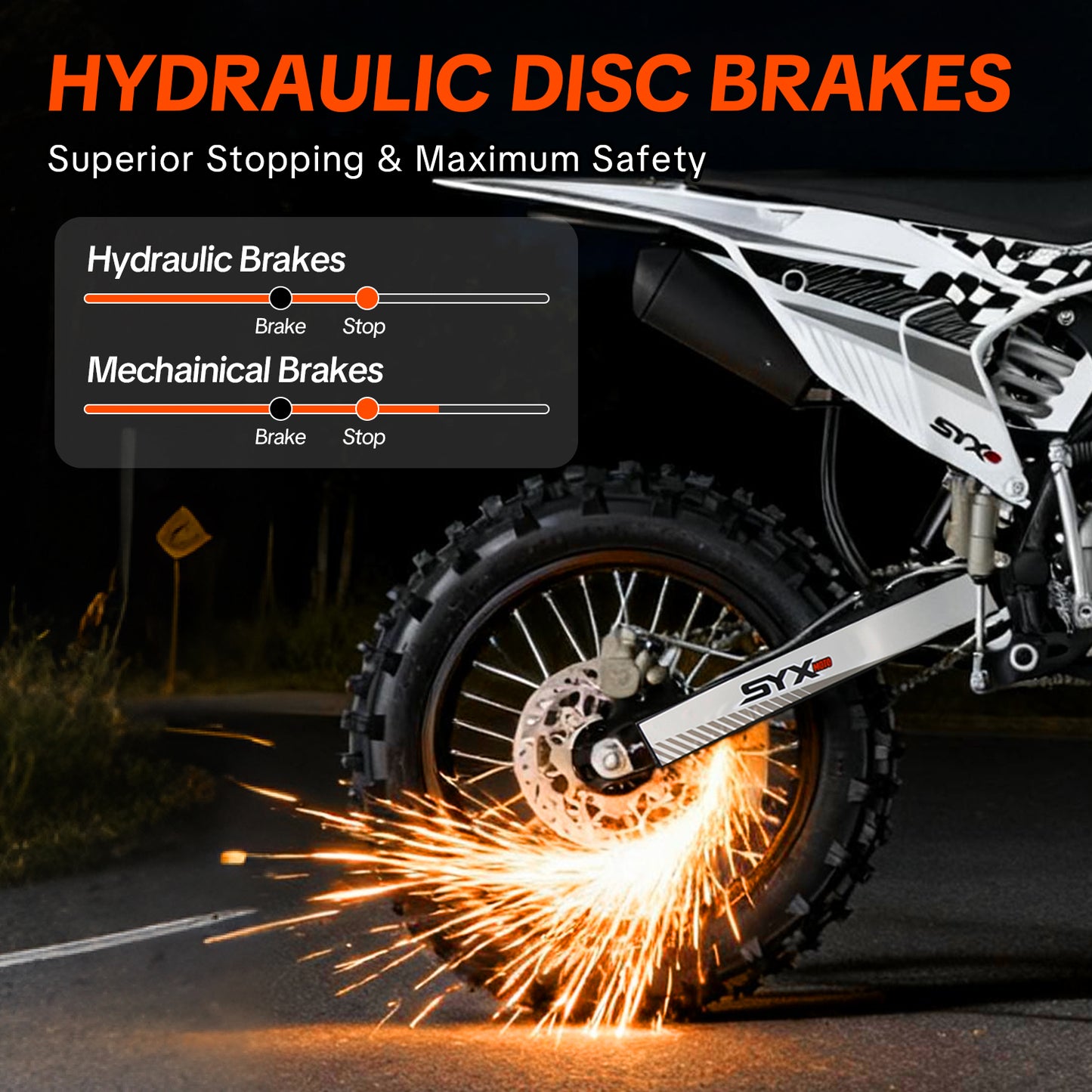 SYX MOTO K1 125cc Dirt Bike, 50 MPH, 123 Mile Range, 4-Speed Manual