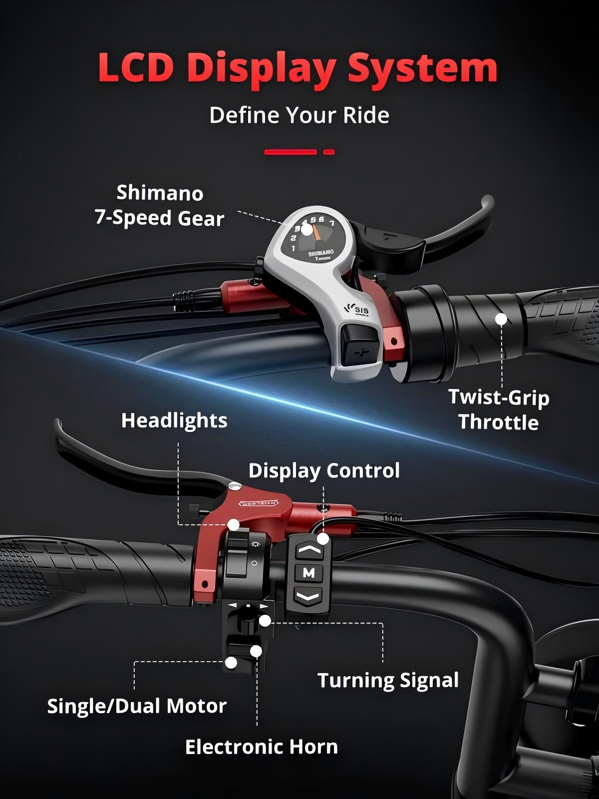 2000W Dual Motor Electric Bike - 32 MPH, 70-Mile Range, All-Terrain eBike