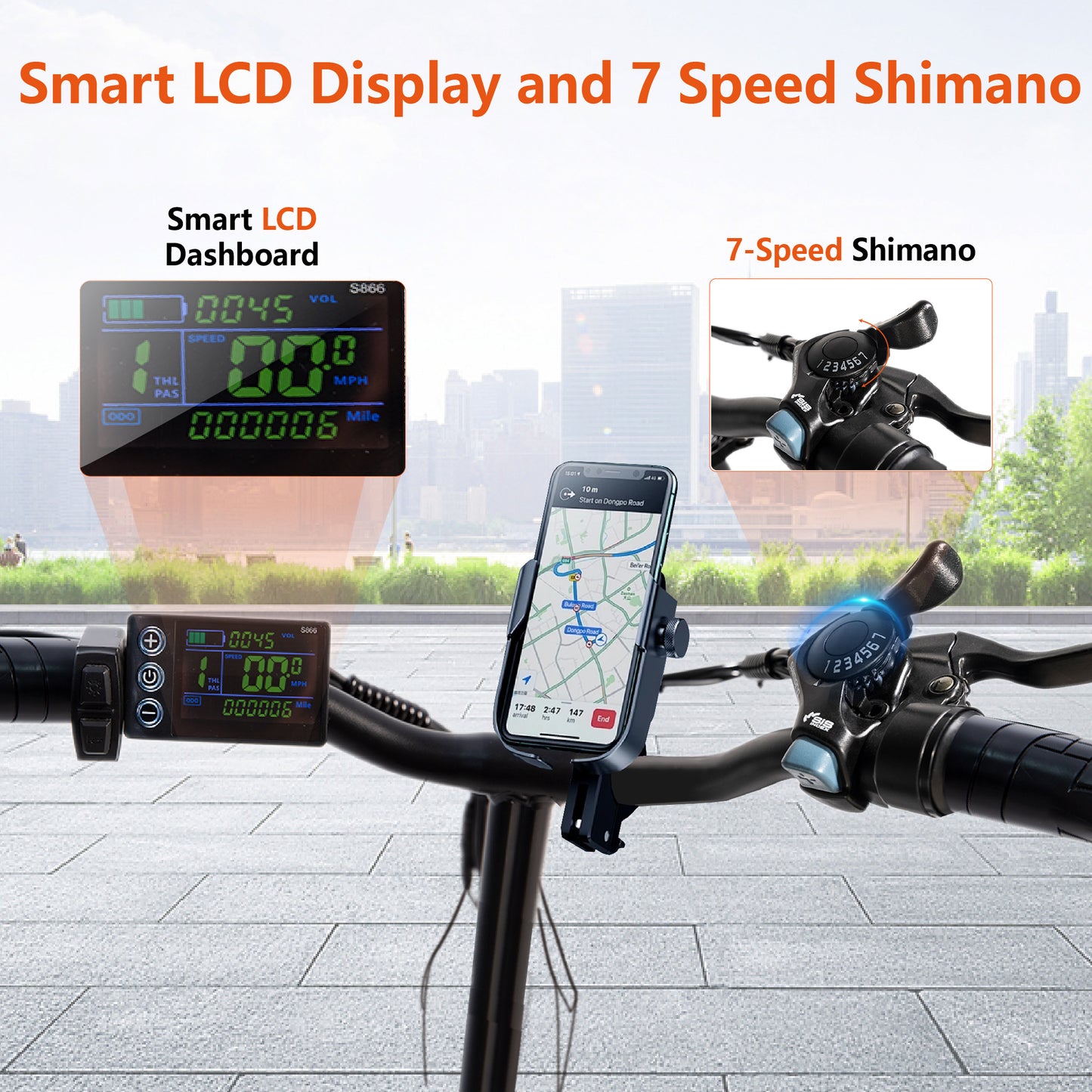 SYX MOTO 20" Fat Tire Electric Bike for Adults, 48V 350W Foldable Ebike with LCD