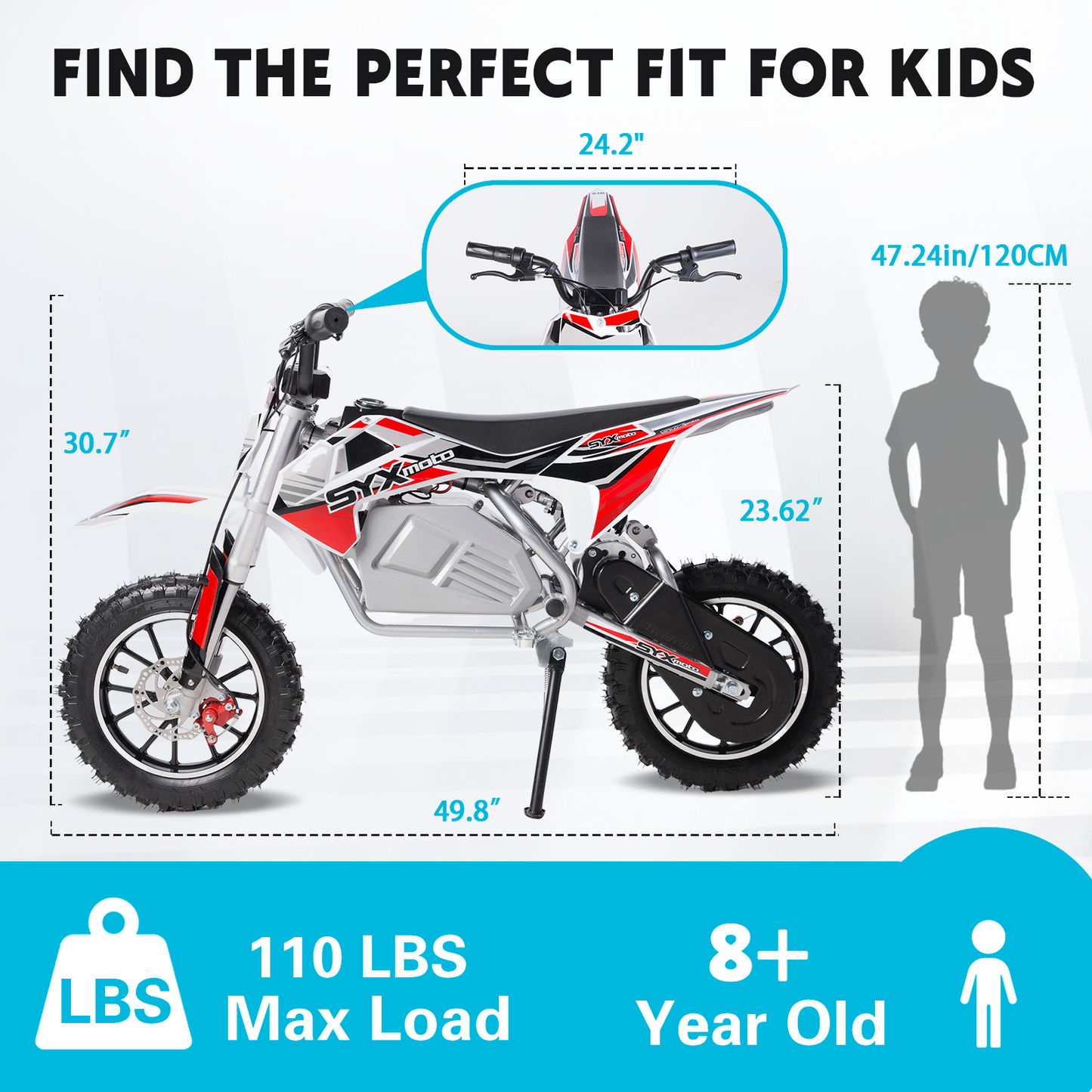 SYX MOTO KBE 500W 36V Electric Beginner Kids Mini Dirt Bike