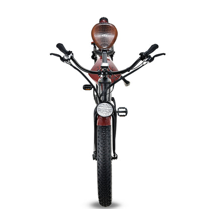 SYX MOTO 32MPH 35 Miles Max Range Retro Style Electric Bike for Adults Peak 750W