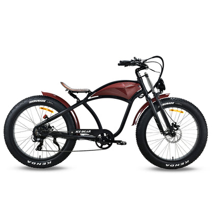SYX MOTO 32MPH 35 Miles Max Range Retro Style Electric Bike for Adults Peak 750W