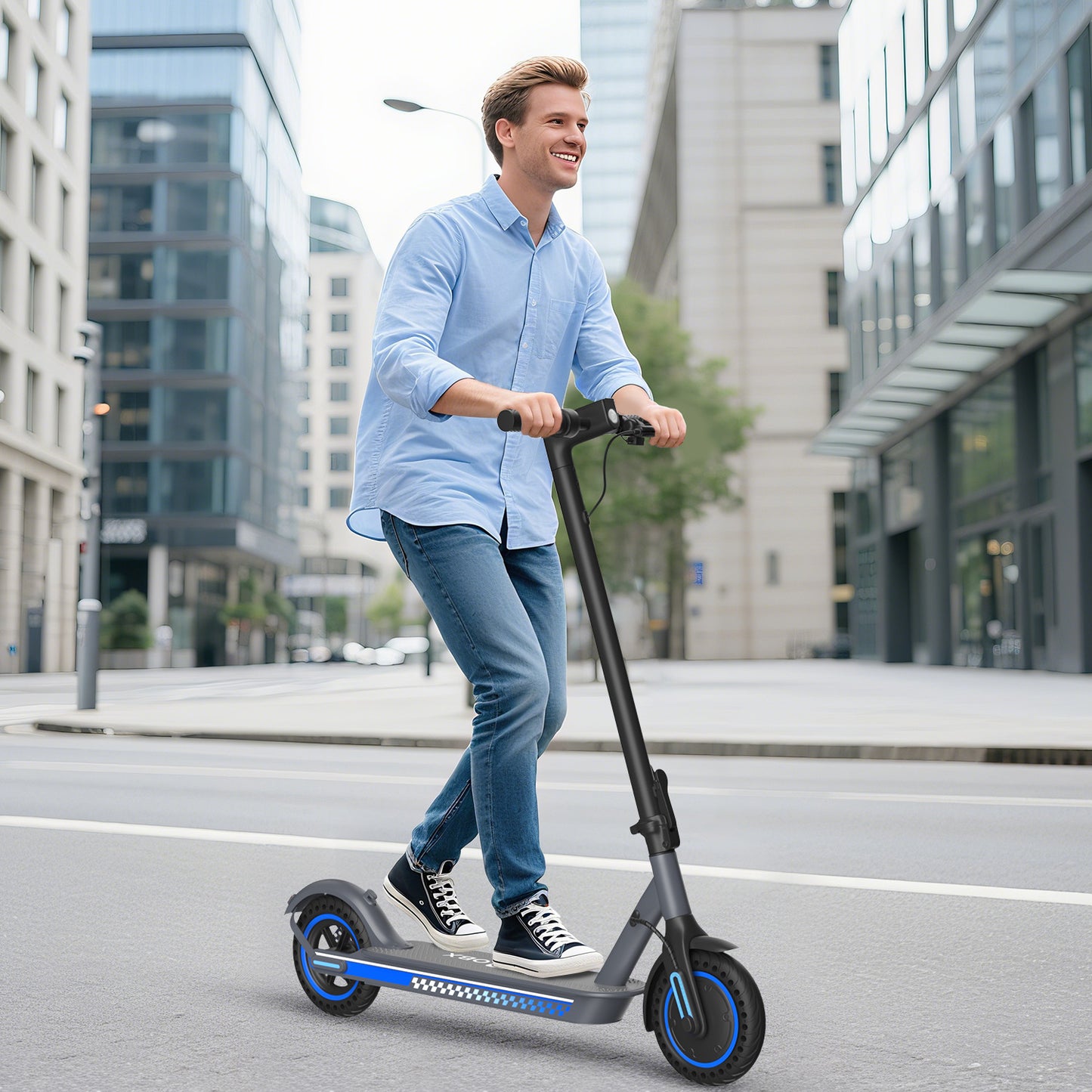 Patinete eléctrico ultraligero de 350 W para desplazamientos diarios con control inteligente por aplicación