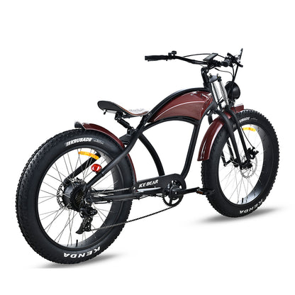 SYX MOTO 32MPH 35 Miles Max Range Retro Style Electric Bike for Adults Peak 750W