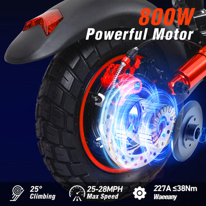 Patinete eléctrico todoterreno de 800 W para adultos: plegable y potente 