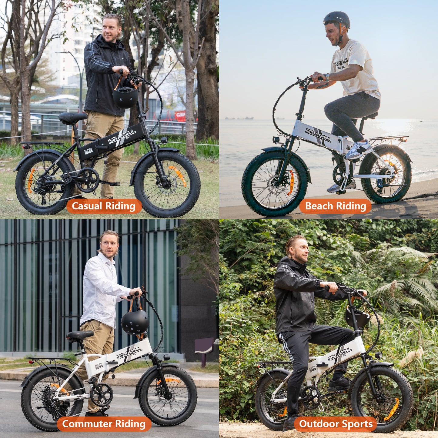 SYX MOTO 20" Fat Tire Electric Bike for Adults, 48V 350W Foldable Ebike with LCD