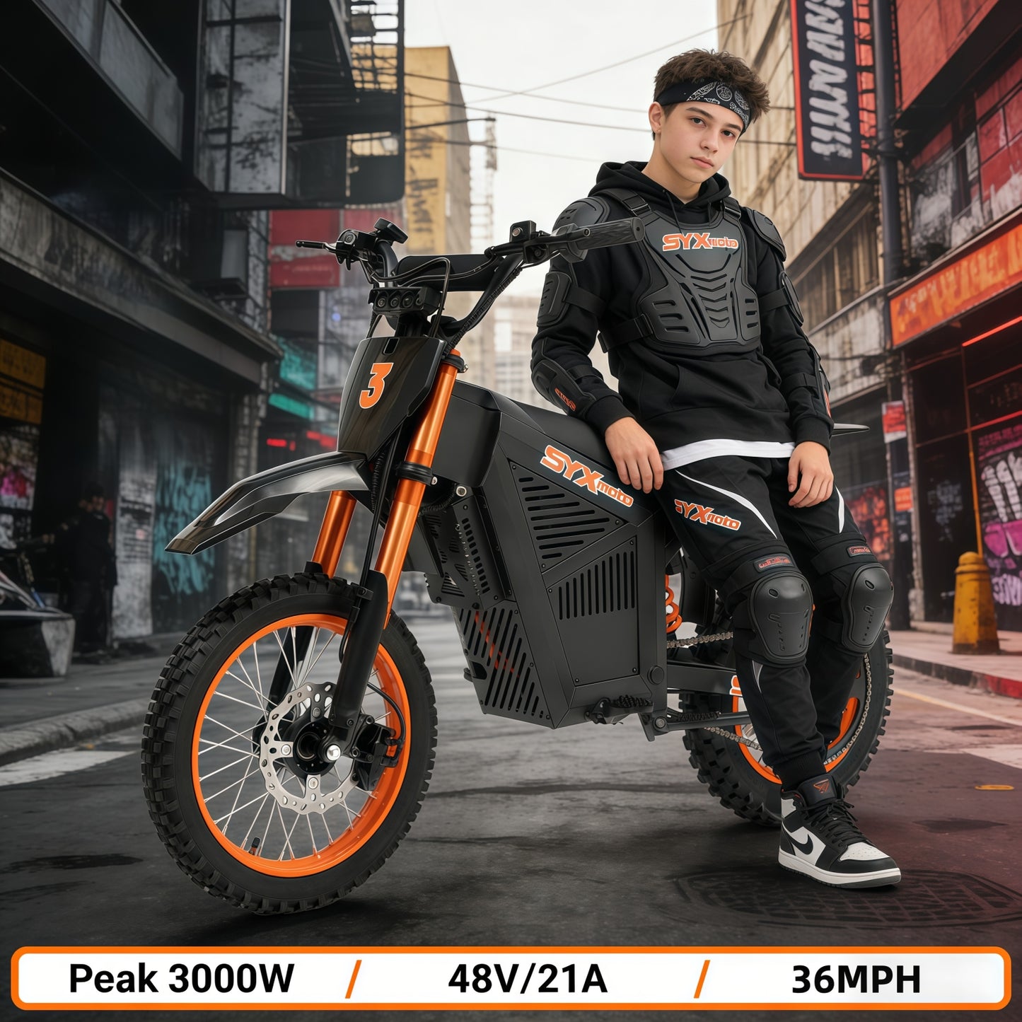 SYX MOTO ARC Electric Dirt Bike 3000W Peak 48V/21AH Off-Road E-Dirt Bike for Teens & Adults - SYX MOTO