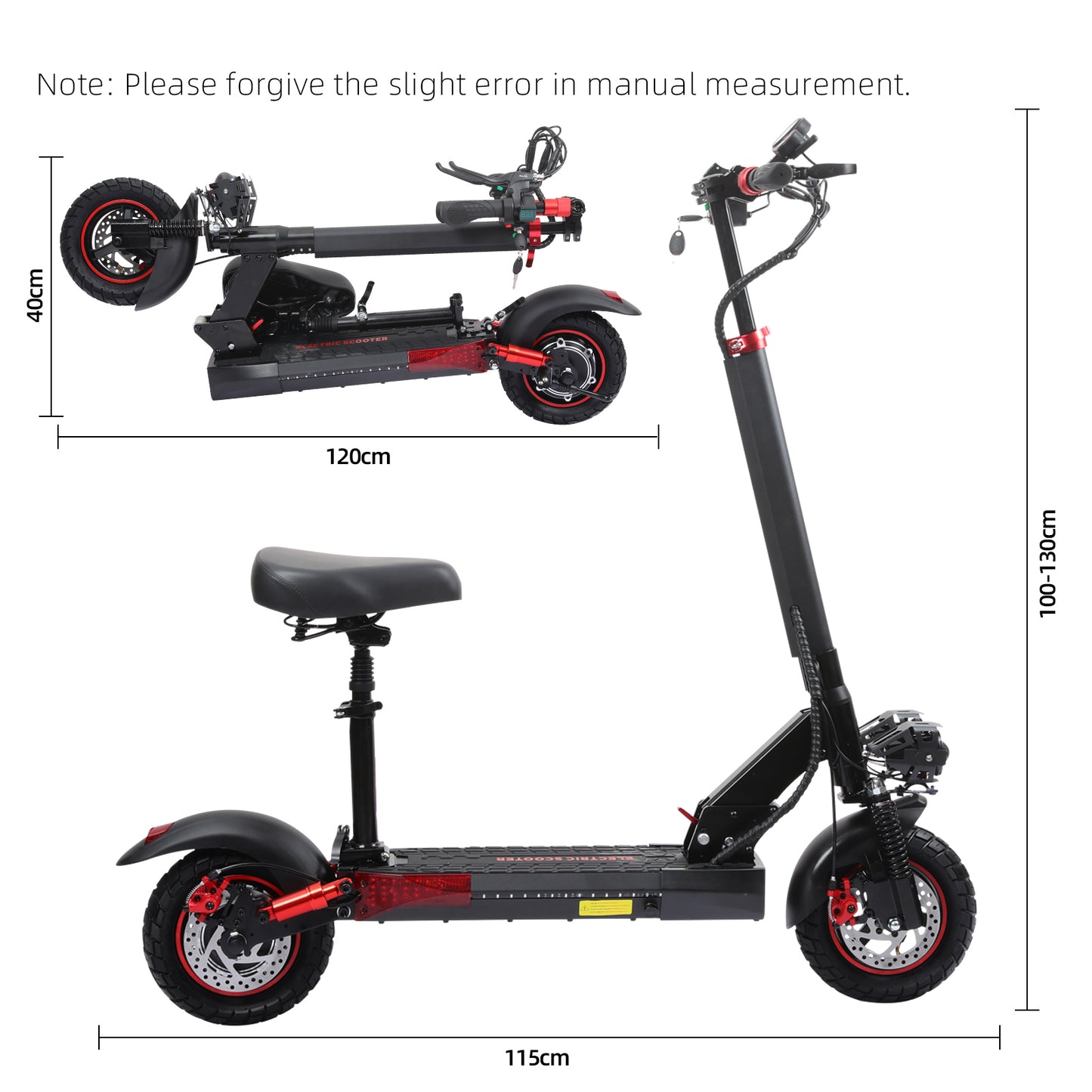 Patinete eléctrico todoterreno de 800 W para adultos: plegable y potente 