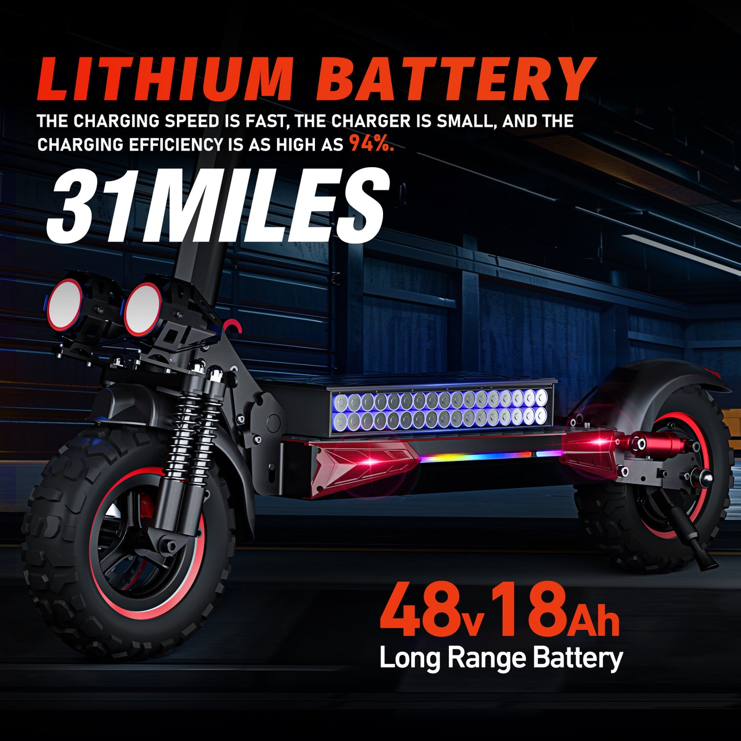 Patinete eléctrico plegable de alta velocidad de 1200 W para adultos 