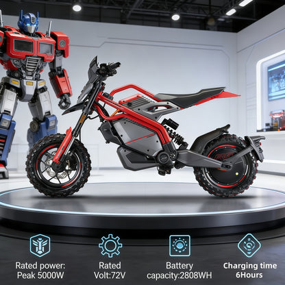 SYX MOTO Electric Dirt Bike for Adults Teens, Peak 5000W Electric Motorcycle, Off-Road EBike with 72V/2808WH Removable Battery,Top Speed 56Mph, 6hours Charge Time, 12'/13'inch Tire(OFF ROAD))