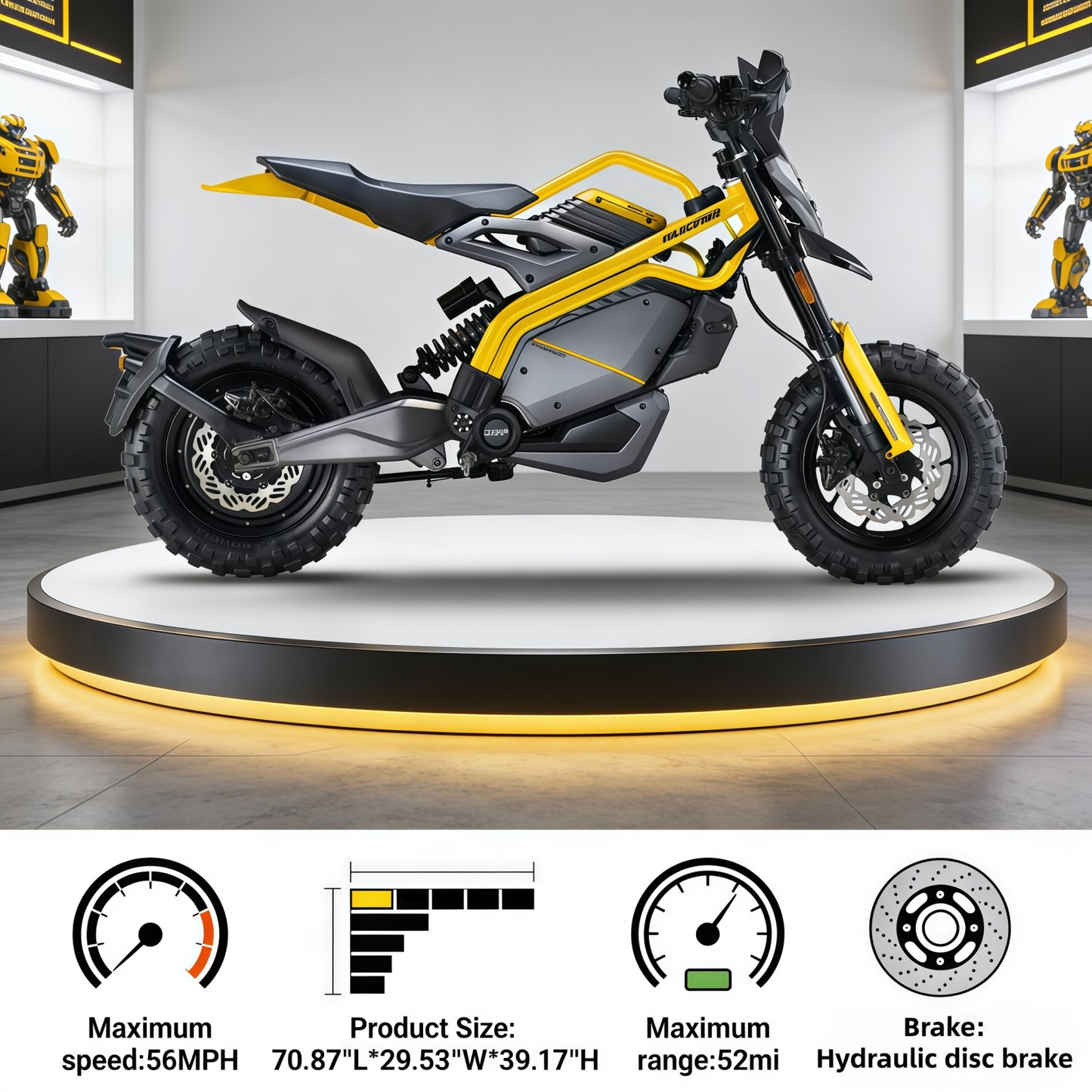 SYX MOTO Electric Dirt Bike for Adults Teens, Peak 5000W Electric Motorcycle, Off-Road EBike with 72V/2808WH Removable Battery,Top Speed 56Mph, 6hours Charge Time, 12'/13'inch Tire(OFF ROAD))