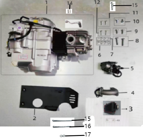 SYX MOTO Engine Carburetor Replacement Parts for K1 125cc Dirt Bike