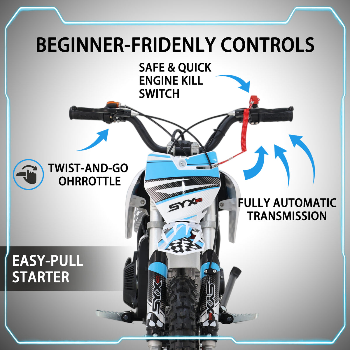 SYX MOTO Holeshot Z 50cc 4-Stroke Kids Dirt Bike - SYX MOTO