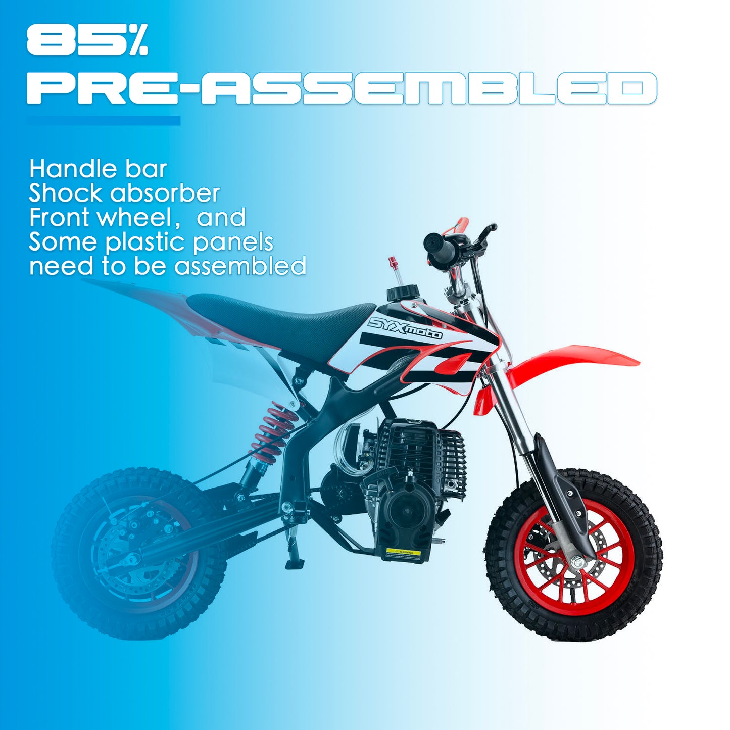 MT-2 Gas Power 40cc 4 Stroke Kids Dirt Bike, Pull Start