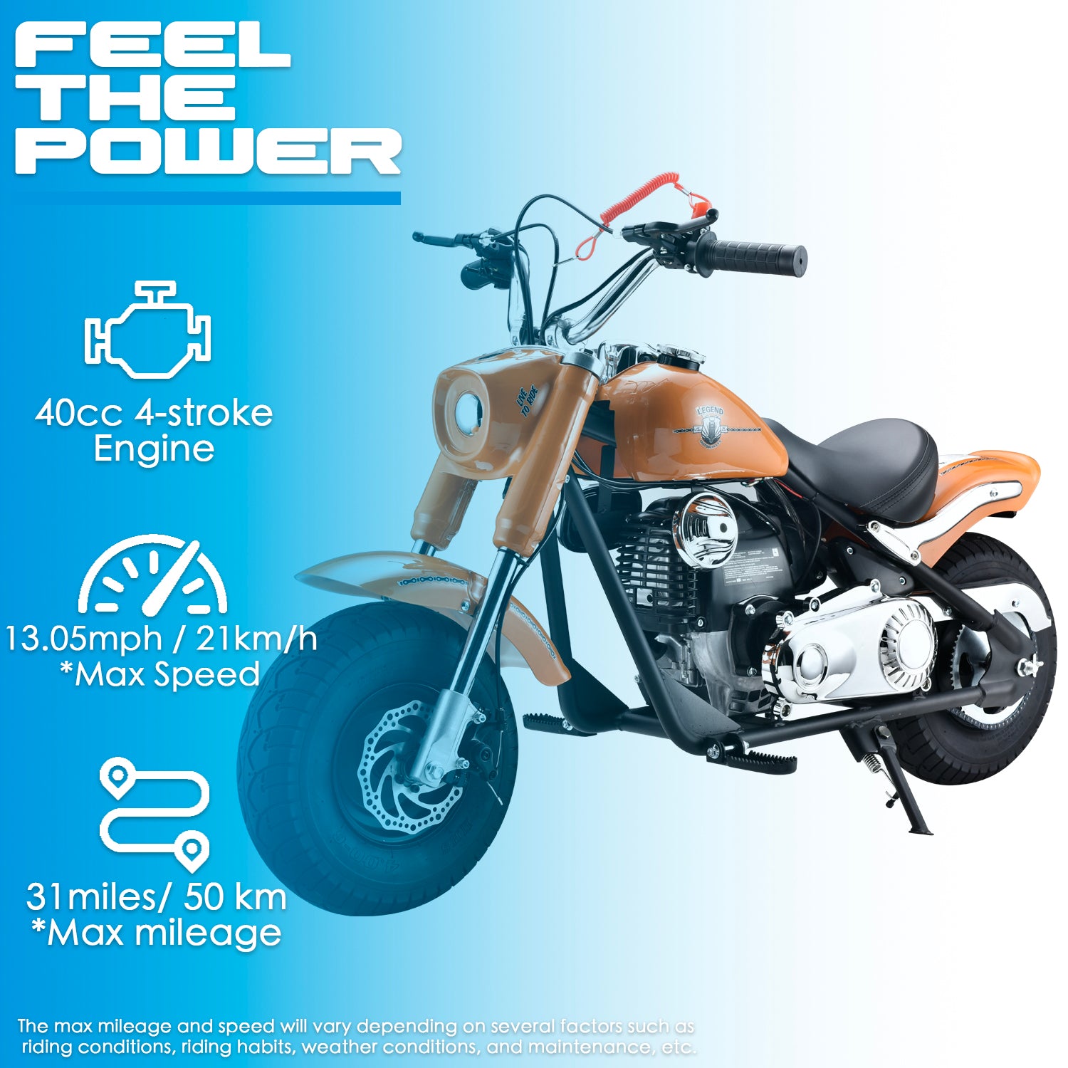  SYX MOTO Mini motocross MT2 de 4 tiempos y 40 cc, con arranque  aprobado por la EPA (blanco) : Automotriz