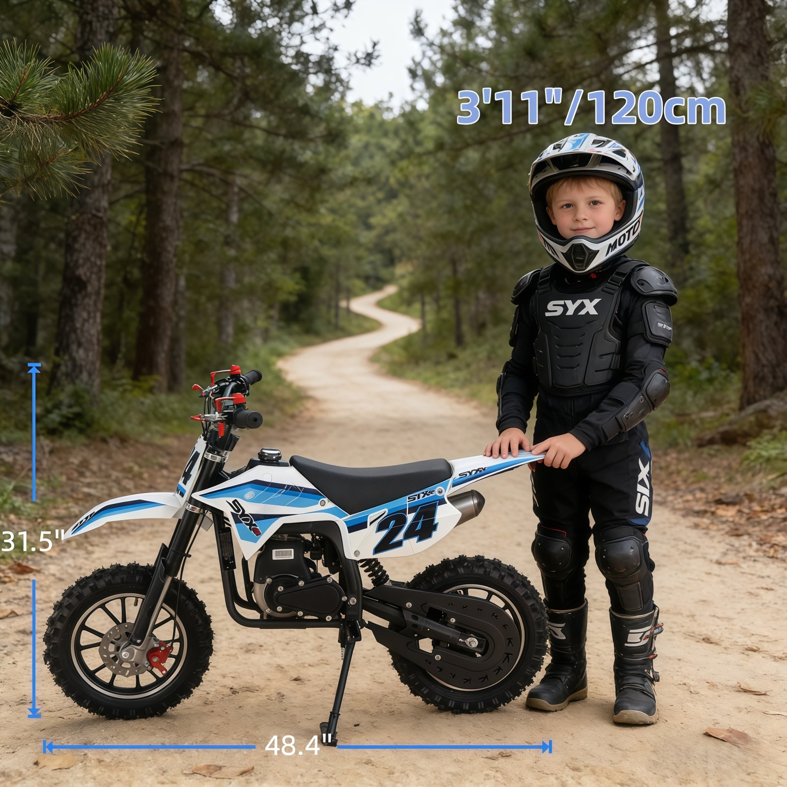 SYX MOTO MK 40cc 4 Stroke Pull Start Mini Dirt Bike Off Road - SYX MOTO