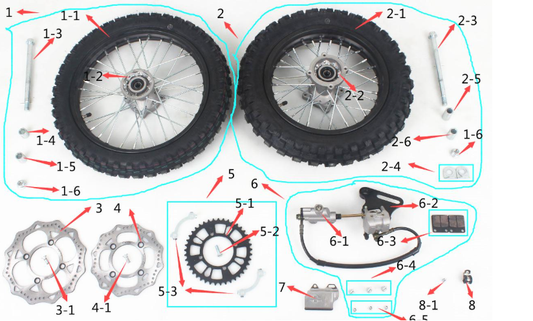 SYX MOTO Rear Brake Assy Replacement Parts for Roost 125cc Dirt Bike - SYX MOTO