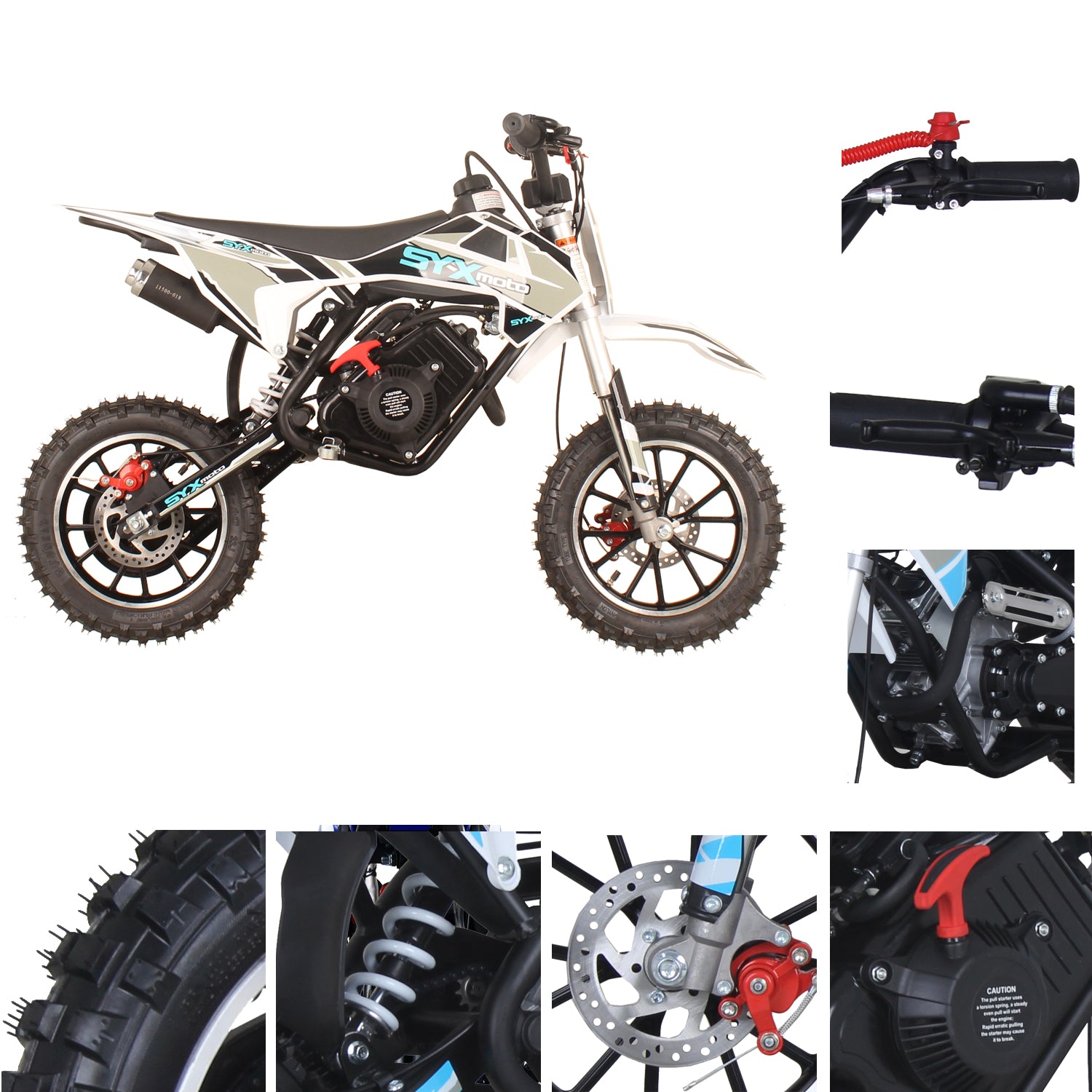 SYX MOTO Roost 125cc 4 Stroke Electric Start Gas Powered Dirt Bike Ful –  SYX MOTO Dealer