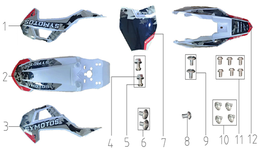 SYX MOTO Plastic Cover Replacement Parts For VK 58cc Dirt Bike