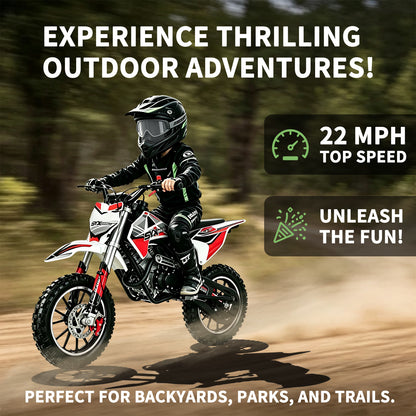 SYX MOTO Dirt-X 60cc Gas Powered Kids Mini Dirt Bike with Protective Knee & Elbow Pads Set