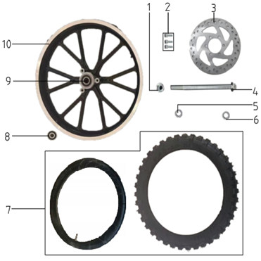 SYX MOTO Front Wheel Replacement Parts for VK 58cc Dirt Bike