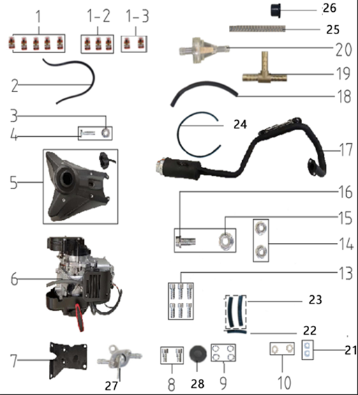 SYX MOTO Engine Replacement Parts For VK 58cc Dirt Bike