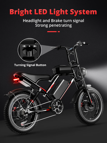 2000W Dual Motor Electric Bike - 32 MPH, 70-Mile Range, All-Terrain eBike