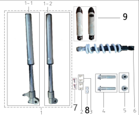 SYX MOTO Front Fork Assy Replacement Parts for VK 58cc Dirt Bike