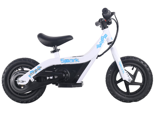 SYX MOTO SPARK Mini Electric Balance Bike, White - SYX MOTO