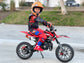 SYX MOTO Holeshot ES 50cc Electric Start/Pull Start Mini Dirt Bike, Red - SYX MOTO
