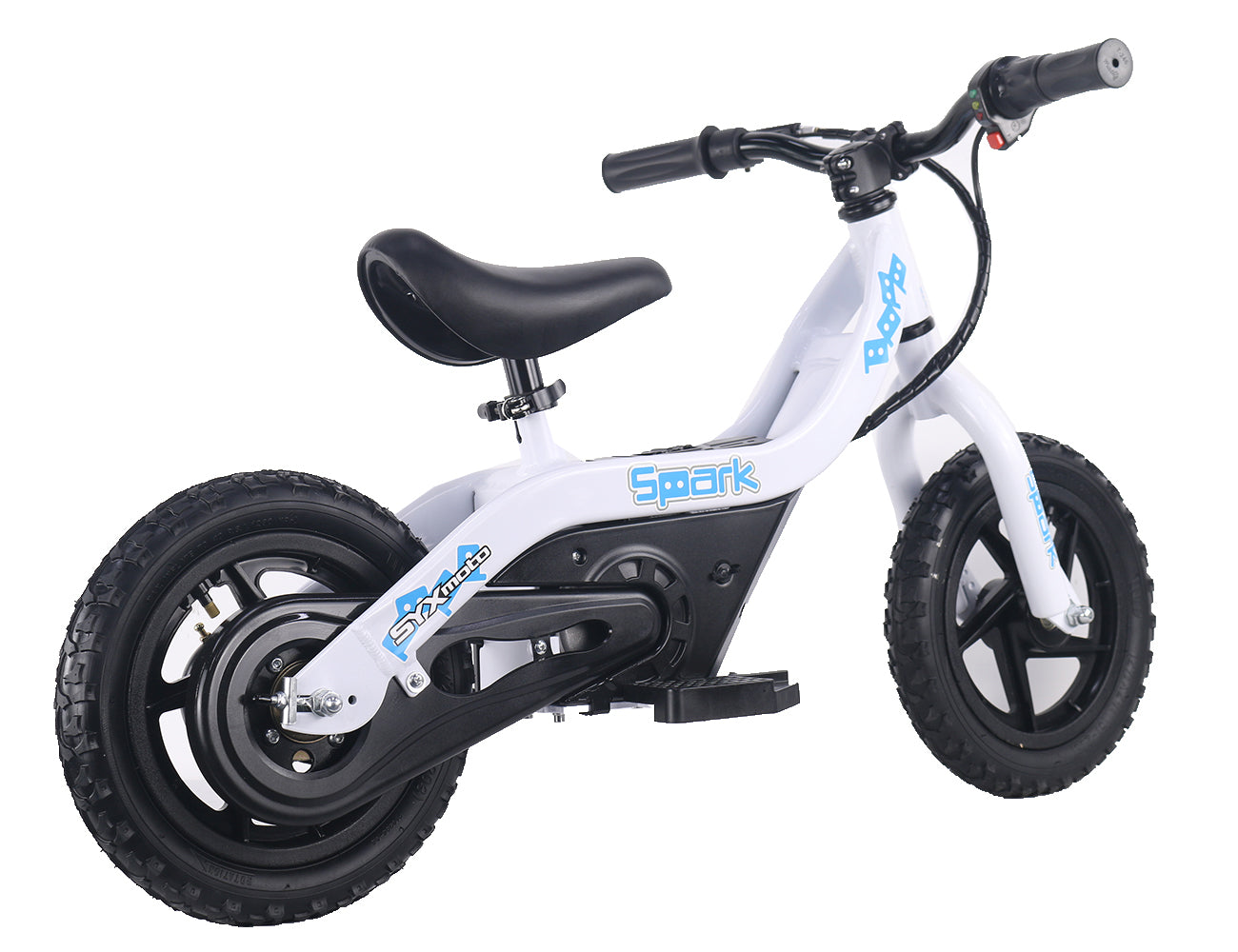 SYX MOTO SPARK Mini Electric Balance Bike, White - SYX MOTO
