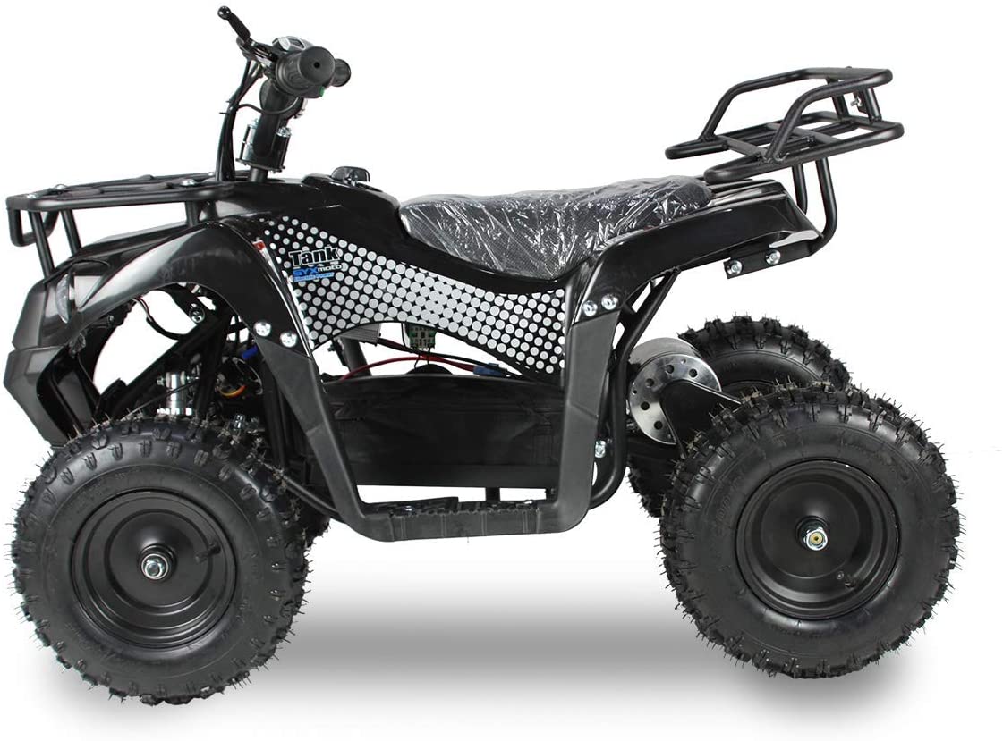  SYX MOTO ATV CUB - Mini Dirt Quad eléctrico de 4 ruedas  aprobado por la EPA para niños de hasta 110 libras, color blanco :  Automotriz