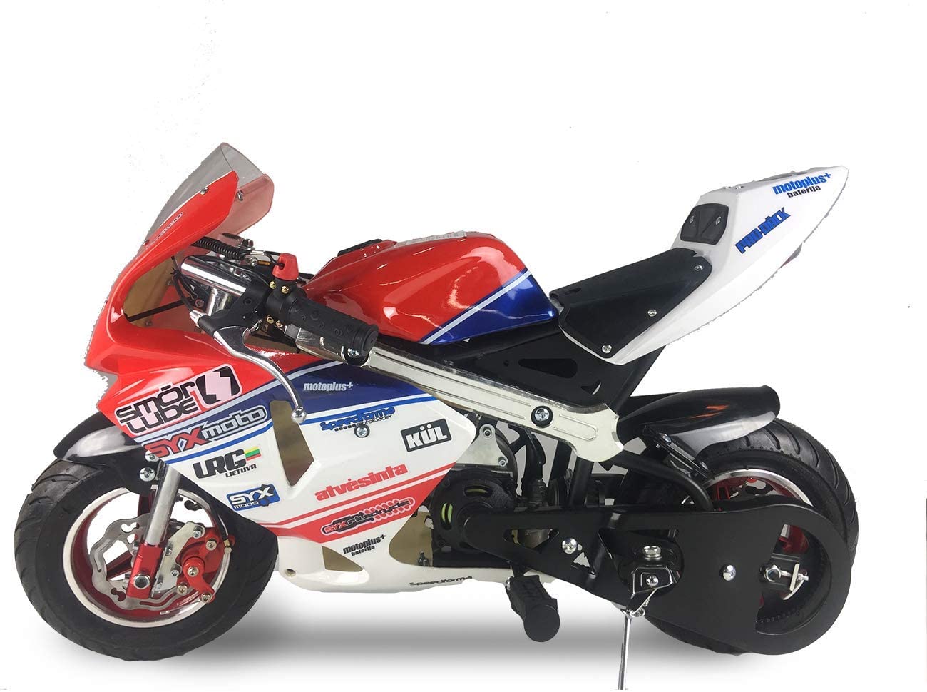 SYX MOTO Apex Pull Start Mini Pocket Bike, Red/Blue - SYX MOTO