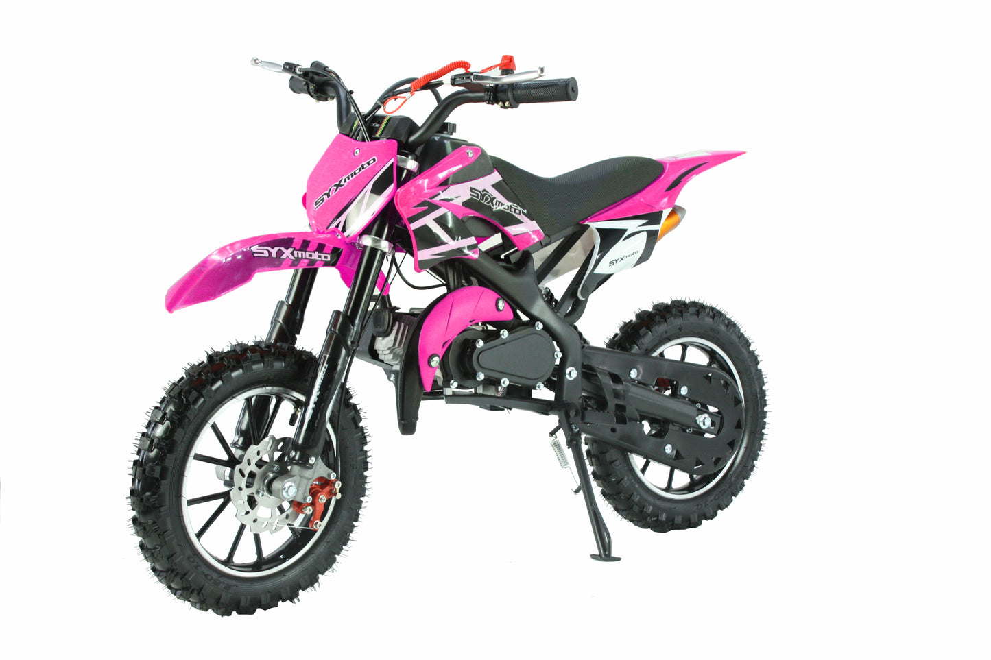 SYX MOTO Holeshot 50cc Pull Start Mini Dirt Bike, Pink - SYX MOTO